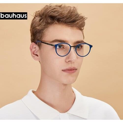 Bauhaus TR90 Titanium Alloy Glasses Frame Men Myopia Eye Glass Prescription Eyeglasses 2019 Korean Optical Frames Eyewea