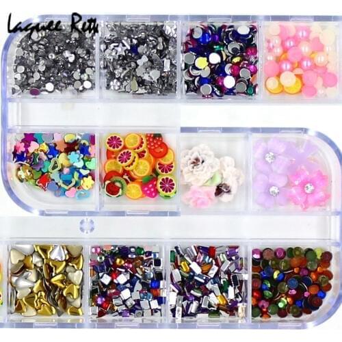 Nails Glitter 3D Shining Rhinestones For Nails Beauty Nail Art Studs Mixed DIY Rhinestones Nail Acrylic Decoration Fruit