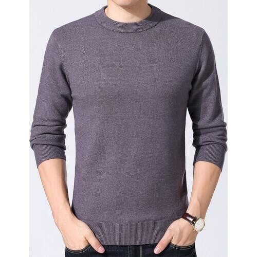MRMT 2021 Brand Winter Mens Thick Round Neck Sweater Solid Color Wild Sweater Slim Turtleneck Warm for Male Knit Sweater