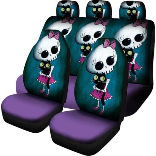 Car Seat Cover Zombie Girl Print Universal Auto Seats Protector Fits for Car SUV Sedan Truck For VW Peugeot 206 207 307 308 2008