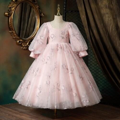 Children Formal Elegant Dress for Girl Wedding Party Ball Gown Kids First Communion Dresses Teen Girls Graduation Prom Vestidos