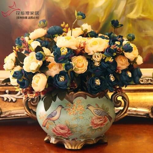 Elegant Retro Vases European Style Art Luxury Desktop Vases Flower Arrangements Decorazioni Casa Home Decoration DI50HP