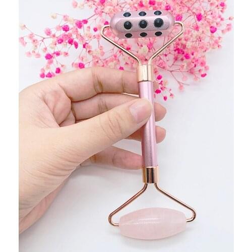 Germanium Jade Massage Roller Face Massager Rose Quartz Natural Stone Roller Slimmer Lift Device Skin Care Beauty Health Product