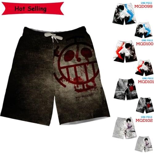 Hot Anime One Piece Short Trunks Men Streetwear 3D Print Beach Summer Shorts Sport Casual Swimwear Pants Shorts Cropped Pants