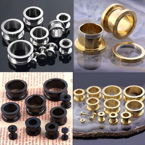 Jovivi Stainless Steel Screw Flesh Ear Tunnel Expander Stretcher Piercing Gauges Dilataciones Oreja Stretching Ears Plugs 2-12mm