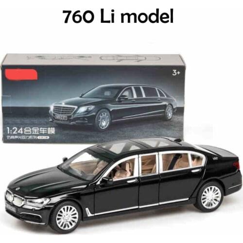 1/24 metal Diecasts & Toy Vehicles BM 760LI Car Model Sound&Light Collection Car Toys For Boy Children Gift