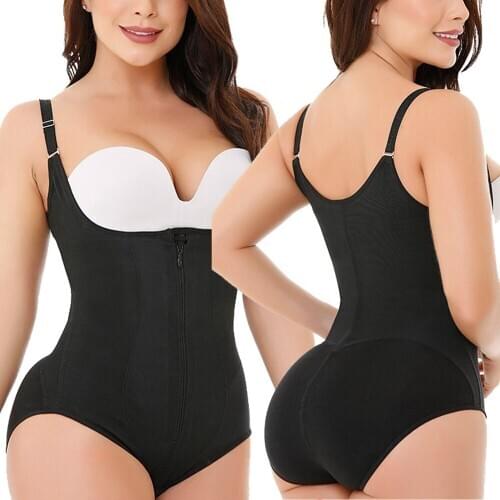 Black Waste Trainer Girdles Corset Bodysuit Strap Plus Size Women Postpartum Full Body Shaper Thong Seamless Tummy Shapewear 6XL