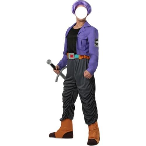 Z Android Trunks Cosplay Costume full set for men and children(top+coat+pant+shoe covers+belt+wig) 11