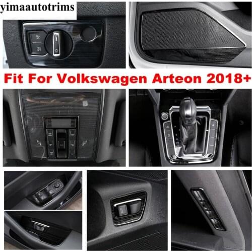 Roof Reading Lights / Rear Trunk Button / Door Speaker Cover Trim Stainless Steel Interior Fit For Volkswagen Arteon 2018 - 2021