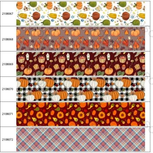 10 Yards Thanksgiving Printed Grosgrain Ribbon for Gift Wrapping Wedding Party Decoration DIY Hair Bows