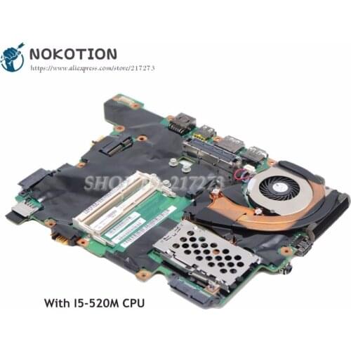 NOKOTION 75Y4122 04W1912 MAIN BOARD For Lenovo ThinkPad T410 T410S Laptop Motherboard I5-520M CPU UMA HD DDR3