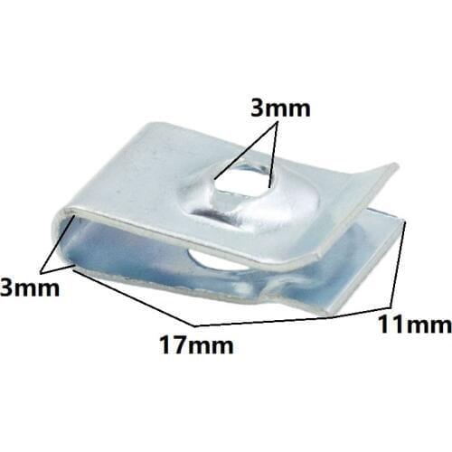 KE LI MI 30PCS Metal Clip U-Type Screw Gasket 3mm hole For Fender Auto Car Body