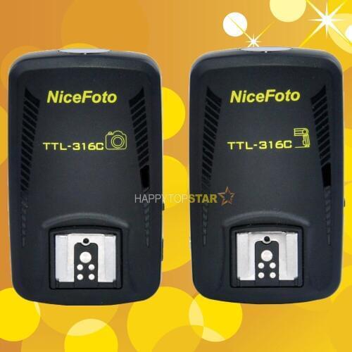 Multifunction TTL Wireless Flash Trigger TTL-316C (Transmitter + Receiver) for Canon EOS 5D Mark II III 7D 6D 70D 60D 700D 1200D