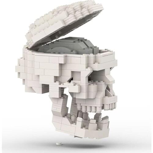 MOC Brick Humans Skull with Brain White DIY School Educational Build Building Blocks Model Toys For Children Kid Gift 410PCS