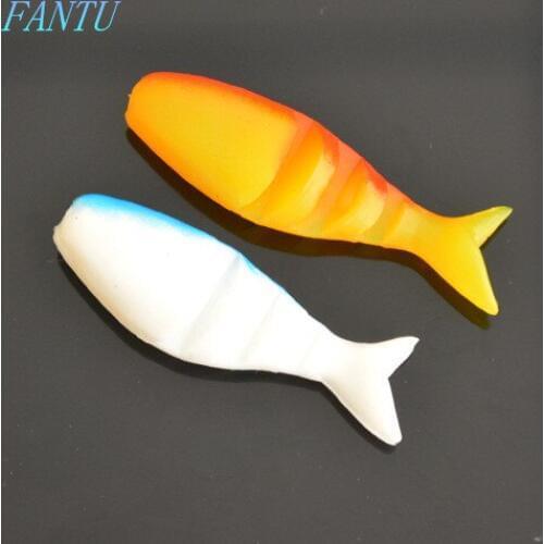 FANTU Fishing Soft Lure 3g/4.5cm Artificial Fishing Lures Leurre Peche Broken Three Section Silicone Soft Baits