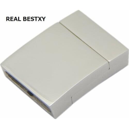 REAL BESTXY 10pcs/lot stainless steel trong Magnetic Clasps Fit Flat Leather Bracelet Gold Color End Caps Clasps Diy Jewelry