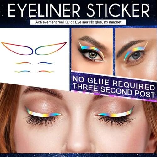 New Eyeliner Sticker Waterproof Sweatproof Eyeliner Stickers Self-Adhesive Eye Line Strip Sticker Makeup for Party Stage Club