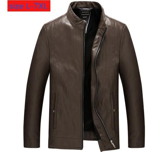 New Arrival Fashion Super Large Young Men Leather Jackets And Coats Autumn Winter Casual Plus Size L XL 2XL3XL4XL 5XL 6XL 7XL