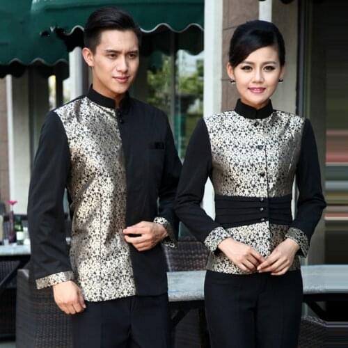 New Arrival Hotel Uniforms Restaurant Waiter Uniform Catering Kitchen Work Wear Bar Waiter Service Wear KTV Chef Work Clothes 89