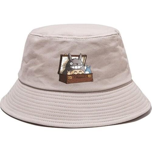 Anime My Neighbor Totoro Casual Bucket Hat Boonie Hat Outdoor Cap Fisherman Hat Student Summer Sun Cap Beach Hat Hip Hop Cap