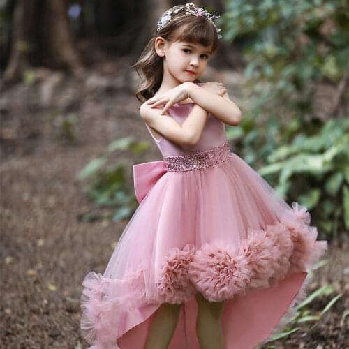 2 ways wear Court style Girls Dresses party Formal Evening Gown Princess Dress Flower Girls Children Clothing For Girl Clothes