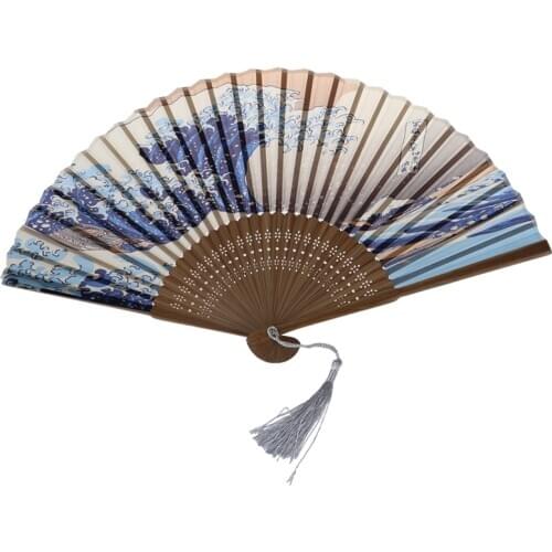 HOT-Japanese Handheld Folding Fan, with Traditional Japanese Ukiyo-e Art Prints