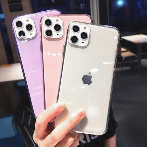 LOVECOM Luxury Transparent Case For iPhone 12 Mini 11 Pro Max X XS Max XR 6 6S 7 8 Plus Plain Color Soft TPU Phone Back Cover