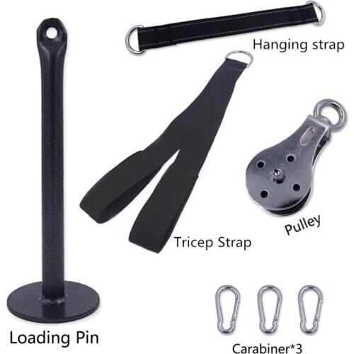 Pulley Cable LAT DIY Set Up Fittings Loading Pin Pulley Triceps Pull Down Strap