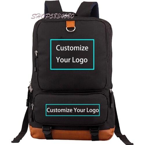 Customized Print DIY Your Like Photo or Logo Boy Girl School Bag Women Bagpack Teenagers Canvas Men Student Backpacks Packsack