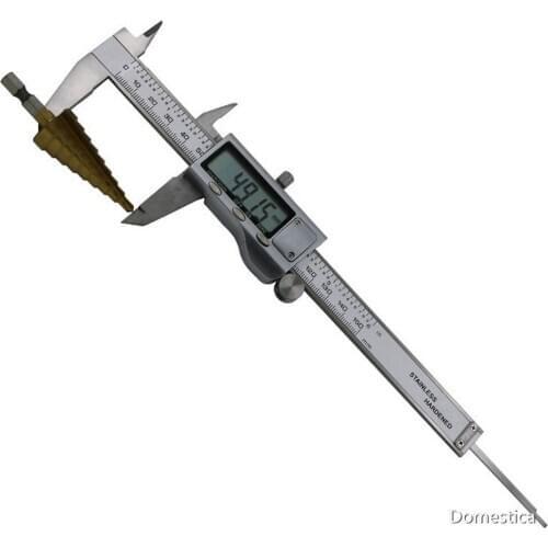 Digital Vernier Caliper 6 Inch 150MM Stainless Steel Electronic Caliper Micrometer Depth Measure Tool Power 1.5V Button Battery