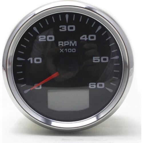 85mm Car Tachometer Gauge 0~6000 RPM Vessel Tacho Gauge With Hour Meter with 8 color Backlight