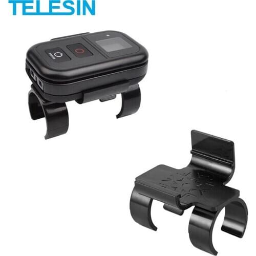 TELESIN Selfie Stick Adjustable Remote Control Lock Bracket Mount Holder Black Plastics For GoPro Hero 9 8 7 6 5 4 3 Black