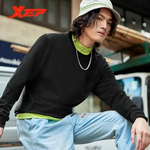 Xtep Pure Color Hoodie Men Autumn Winter New Streetwear Mens Warm Fleeces Long Sleeve Basic O-Neck Pullover Simier 881329059407