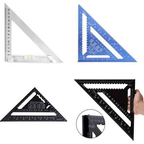 7/12inch Aluminum Alloy Triangle Angle Ruler Squares for Woodworking Speed Square Angle Protractor Gauge Measuring Tools Rulers