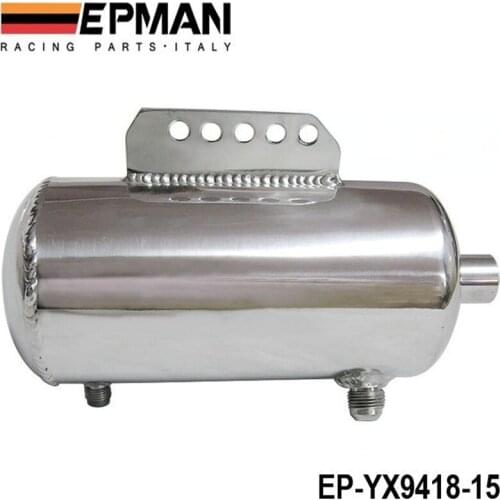 Universal Polished Alloy Aluminum 1.5L Fuel Surge Tank AN fittings mirror polished EP-YX9418-15