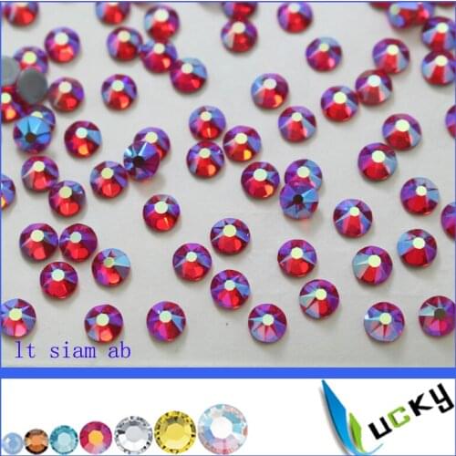 Top AAAAA quality New facets 2088HF 1440pcs lt siam AB 16 faces 8 big 8 small star cut ss20 iron on hotfix rhinestones