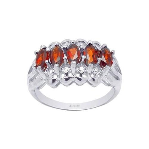 CoLife Jewelry Classic Silver Gemstone Ring 2.5mm*5mm Natural Garnet Ring 925 Sterling Silver Garnet Jewelry