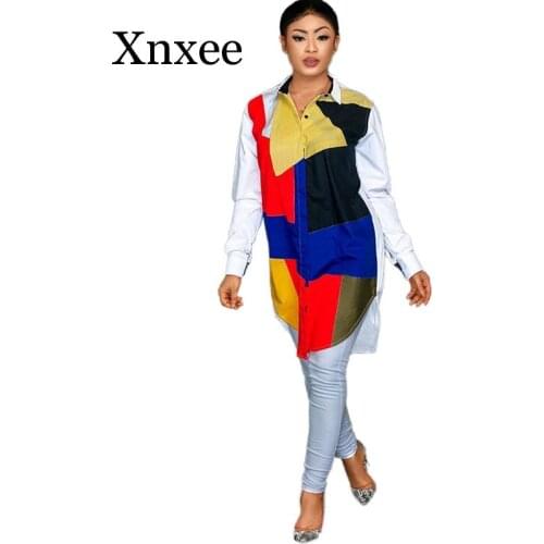 Patchwork Contrast Color Long Sleeve Shirt Dress Women 2020 Turn Down Collar Button Asymmetrical Shirt Dress Casual Autumn Dress