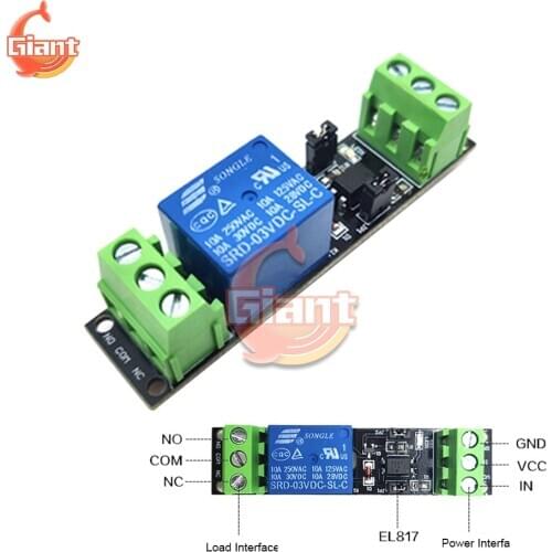 1 Channel DC 3V Relay Isolation Drive Control Module Automatic Switch for Arduino High Level Control Board 10A AC 250V 30V Load