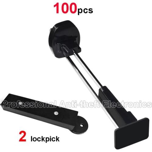 100pcs/lot retail shop accessories black security display hook for slatwall/pegboard/square tube free shipping