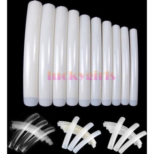 10x Extra Long Acrylic UV Gel French False Nail Art Design Salon Tips
