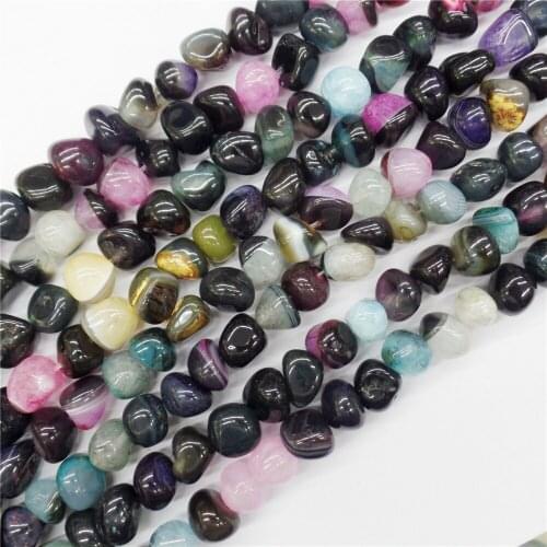 2 Strands 11x9mm Colourful Druzy Geode Agate Free Shape Loose Beads DIY Fashion Jeawelry Making Accessories Unisex 15.5"