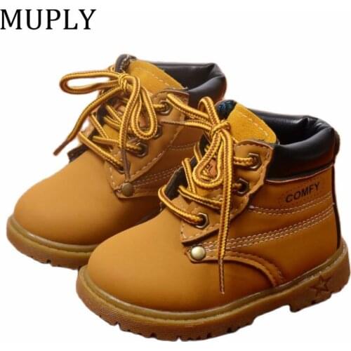 2021 Winter Childrens Boots Girls Boys Plush Martin Boots Casual Warm Ankle Shoes Kids Fashion Sneakers Baby Snow Boots