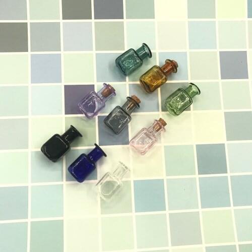 3pcs Square Shape 10 Color Christmas Wish Bottles Small Empty Cork Glass Bottles Vials For Holiday Wedding home Decoration Gifts