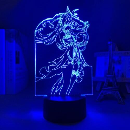 3d Led Night Light Genshin Impact Fischl Acrylic Led Lamp Game