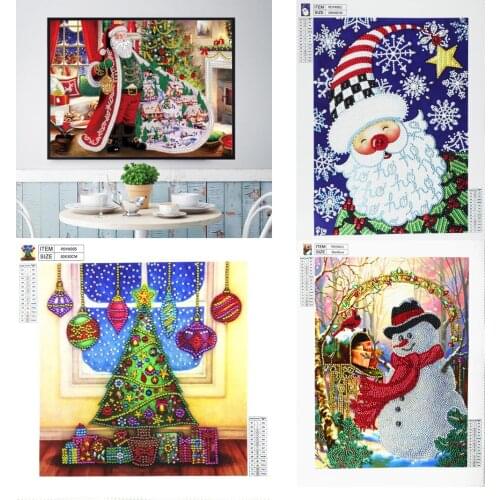 5D DIY Diamond Painting Eco-cotton Special Shaped Rhinestone Embroidery Painting Christmas Decoration Painting Gift