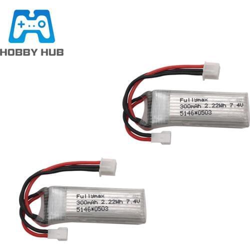 7.4V 300mAh LiPo Battery for XK DHC-2 A600 A700 A800 A430 2.22Wh RC Helicopters Spare Parts 7.4v battery 2pcs For WLtoys F959