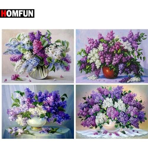 HOMFUN Full Square/Round Drill 5D DIY Diamond Painting "Flower landscape" Embroidery Cross Stitch 5D Home Decor Gift