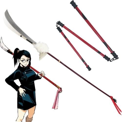 Anime Jujutsu Kaisen Zenin Maki Spear Playful Cloud Three Section Stick Weapon Halloween Carnival Fancy Party Cosplay Props