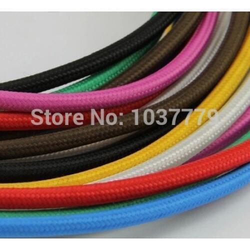 Free shipping to USA wholesales price of 100meters colorful fabric wire lighting accessories edison bulb DIY pendant cloth cable